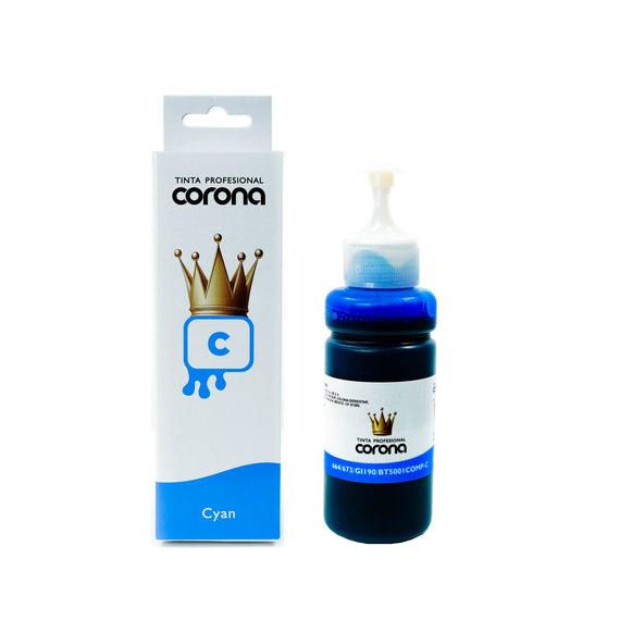 Tinta Corona Universal Compatible Con 664/673/GI190/BTD60/BT6001 Cian 100ml