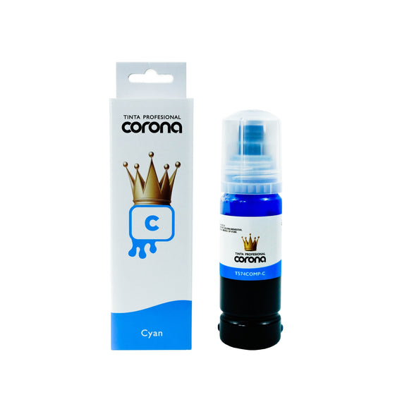 Tinta Corona Compatible Con Epson 574 Cian 70ml
