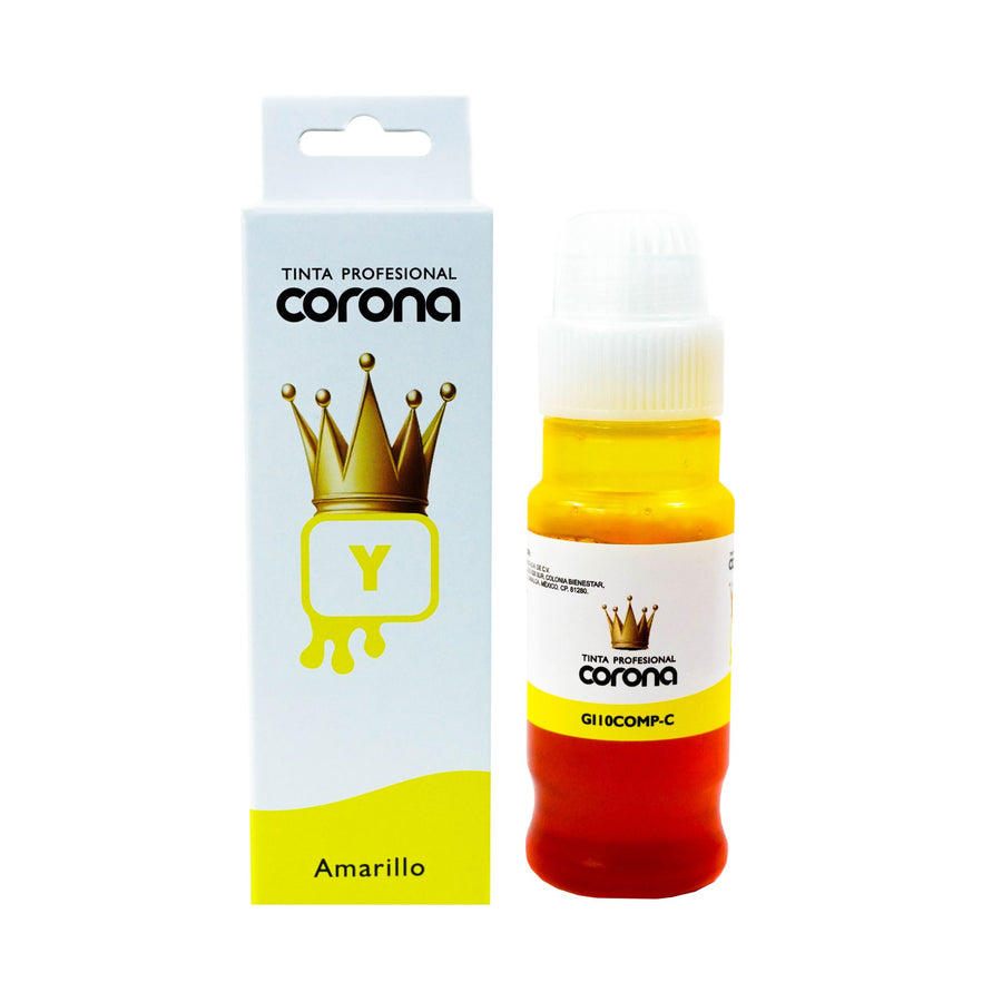 Tinta Corona Compatible Con Canon GI10 Amarillo 70ml