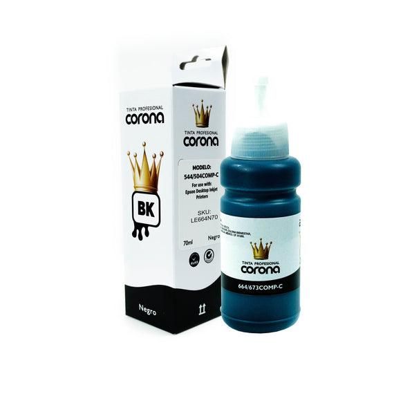 Tinta Corona Compatible Con Epson 664/673 Negro 70ml