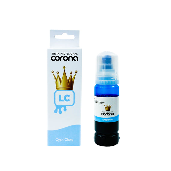 Tinta Corona Compatible Con Epson 574 Cian Claro 70ml