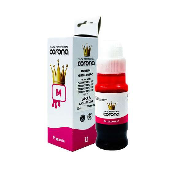Tinta Corona Compatible Con Canon GI10 Magenta 70ml