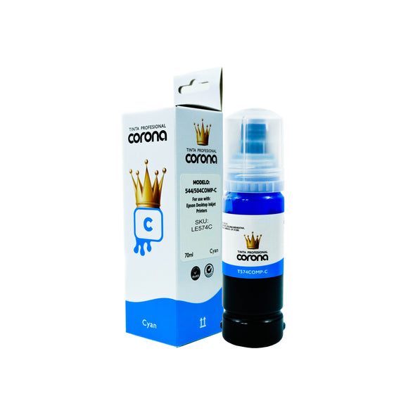 Tinta Corona Compatible Con Epson 574 Cian 70ml