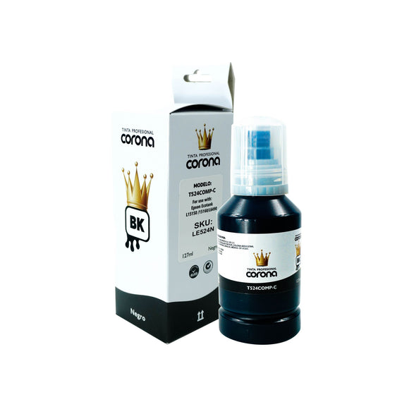 Tinta Corona Compatible Con Epson 524 Negro 127ml