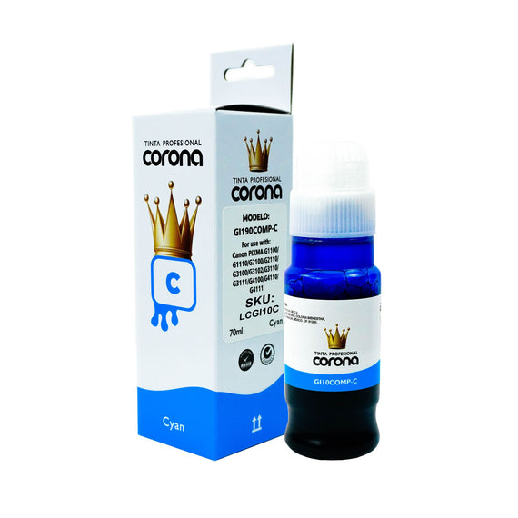 Tinta Corona Compatible Con Canon GI10 Cian 70ml